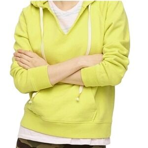 J.Crew Garment‎ Dyed V-Neck Lime Green Hoodie Size XL